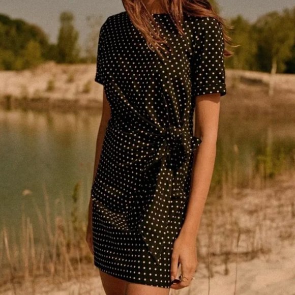 Sezane Dresses & Skirts - Sézane Pippa Short Dress in Black Polka Dots Size M